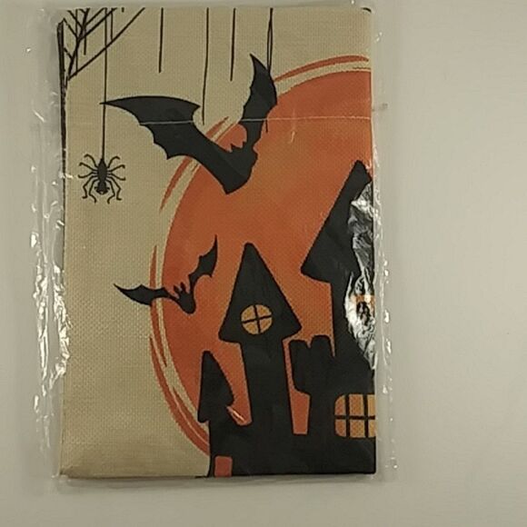 Halloween Garden Flag Castle Bat Party Decoration 12" X 18" Woven Sturdy - Picture 7 of 9